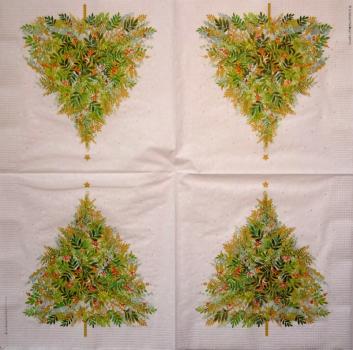 195 Weihnachten Blumen - 3-lagig (rot) - Ihr